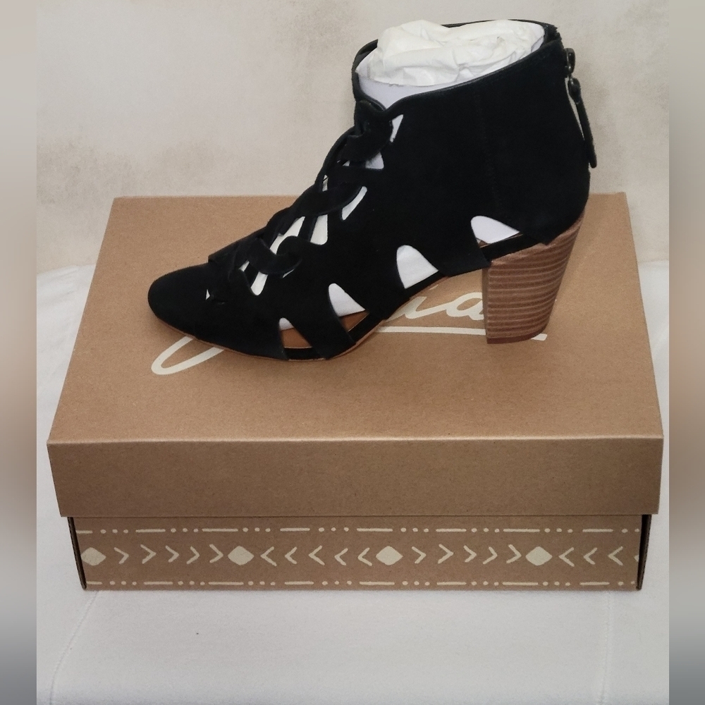 Zodiac Camila Cut Out Open Toe Bootie in Black Suede 8